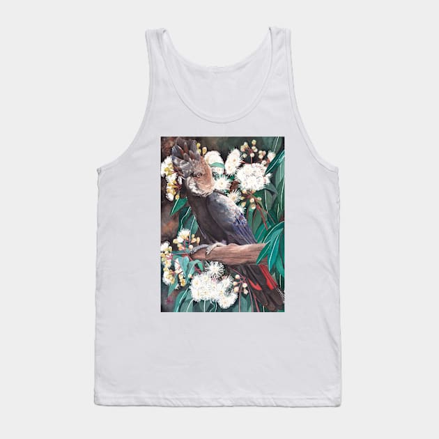 Black Cockatoo on Marri Tree Tank Top by PollaPosavec